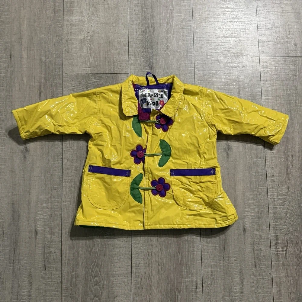 Driplets Wippette Girls flower Rain Coat Jacket Toddler Size M/L 18-24 Months